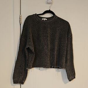 Z Supply Sweatshirt Womens Medium Oversized Pullover stars distress